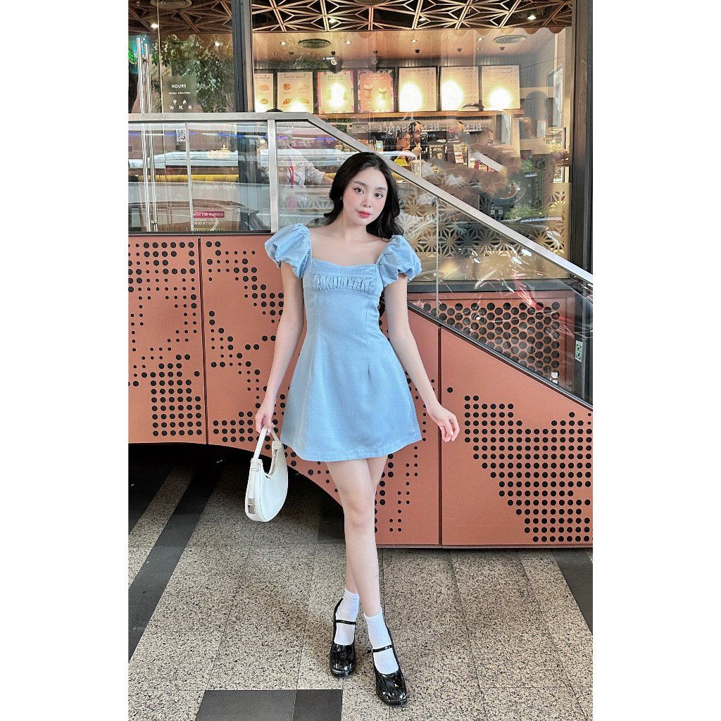 Đầm Nữ Tay Phồng Form Ngắn Mini Trẻ Trung - NANCY DRESS - GOÛT DE JUN