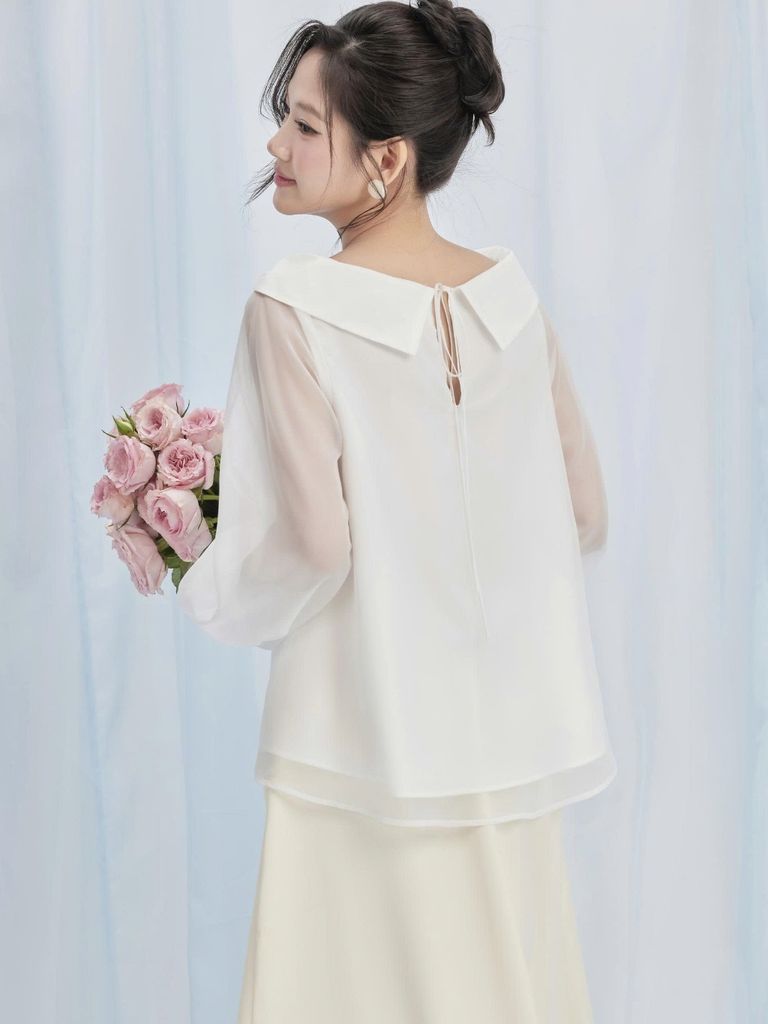 Chân váy Nữ GORGEH Lụa Dáng Dài Phối Ren GOÛT DE JUN
