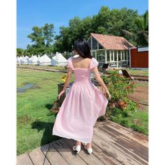 Đầm Maxi Cổ Vuông Tay Bồng Bo Chun Ôm Dáng Ngực - THERI DRESS - GOÛT DE JUN