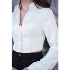 Áo Sơ Mi Tay Dài Trơn Thời Trang Thanh Lịch Cho Nữ - BORA TOP - GOÛT DE JUN
