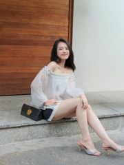 Áo Babydoll Nữ DEPHIL Trễ Vai Phối Bèo Mùa Hè Đi Biển GOÛT DE JUN
