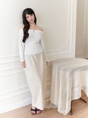 Gout De Jun Chân Váy Nữ Dáng Dài Cạp Cao Chât Linen KOFER Chân Váy Công Sở Thanh Lịch FGKA2607092