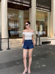 Áo Nữ BIZMAL Trễ Vai Nữ Tính Ôm Body Basic GOUT DE JUN