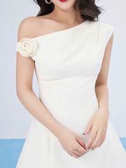 Đầm Nữ Đi Tiệc Trễ Vai Mini Form Thanh Lịch (Kèm Hoa)  - ELEGANT DRESS - GOÛT DE JUN