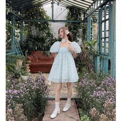 Đầm Babydoll Nữ Tay Phồng (Tặng Kèm Hoa) RYNA DRESS - GOÛT DE JUN