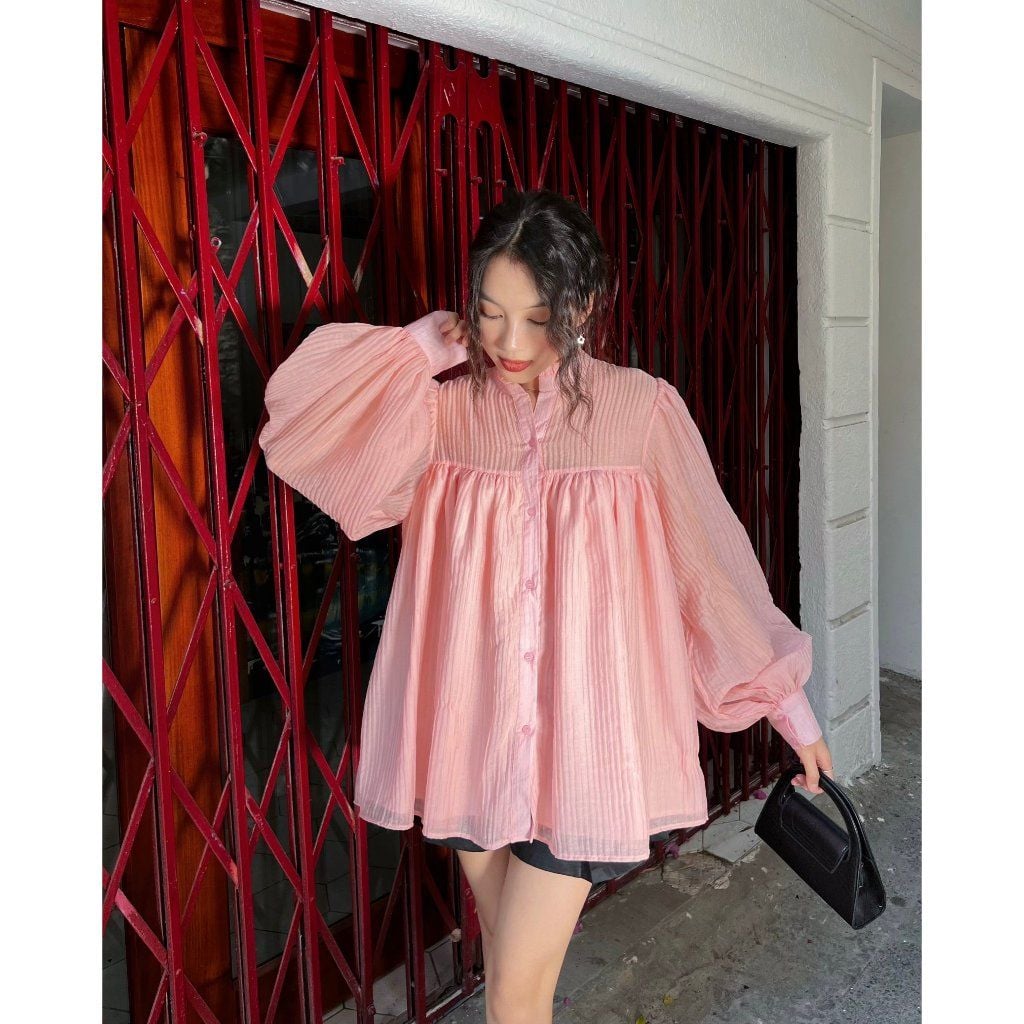 Áo Kiểu Tay Phồng Dài Babydoll Phong Cách Hàn Quốc - JISNA TOP -  GOÛT DE JUN