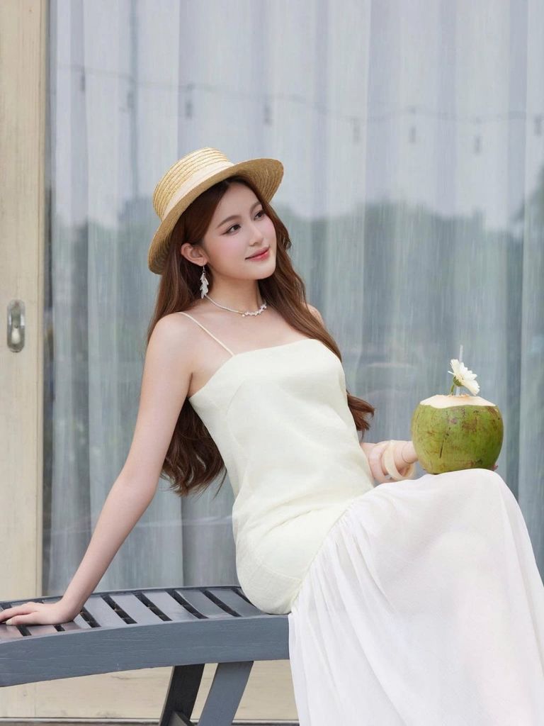 Đầm Nữ SHODER Maxi Hai Dây Phối Voan Tơ Mùa Hè Đi Biển GOÛT DE JUN