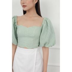 GOÛT DE JUN - Áo Croptop gợn sóng tay bồng - Gonie Top