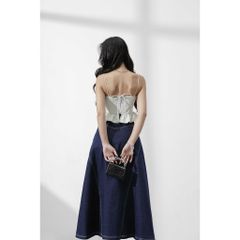 Chân Váy Nữ Denim Dáng Dài Viền Chỉ MARDI SKIRT - GOÛT DE JUN