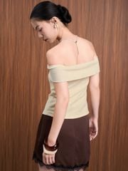 Áo Nữ BIZMAL Trễ Vai Nữ Tính Ôm Body Basic GOUT DE JUN