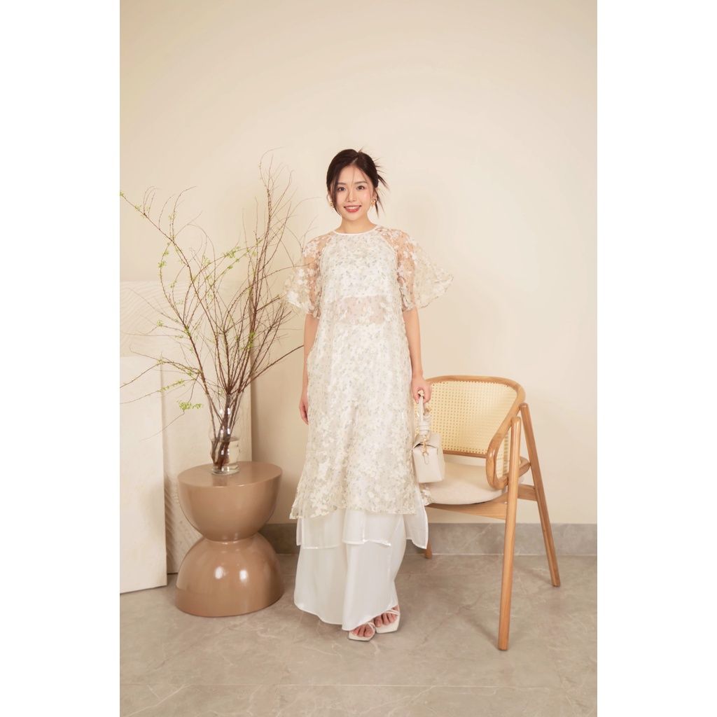 GOÛT DE JUN - Quần áo dài lụa phối thun (không kèm áo)  -  WAZA PANTS