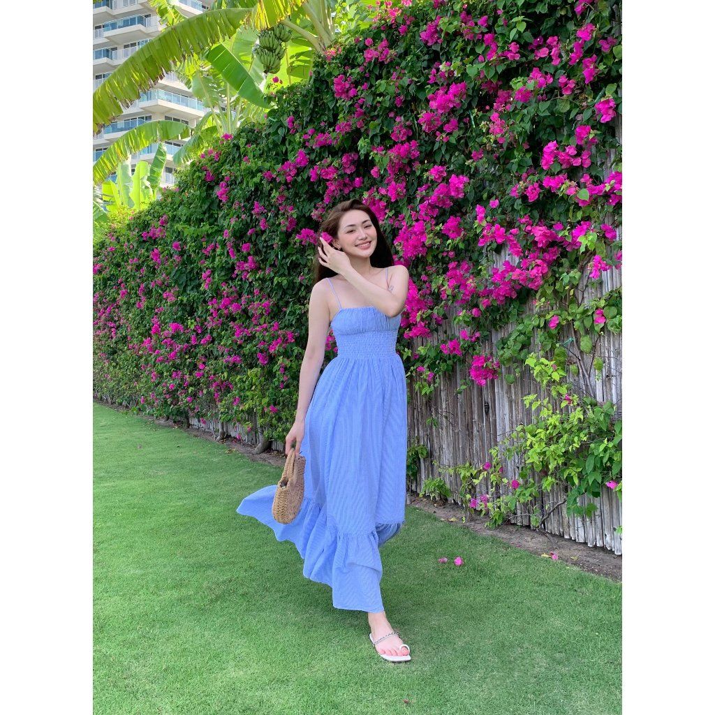 Đầm Nữ Hai Dây Maxi Đi Biển Nhún Eo Tôn Dáng - ROMIS DRESS - GOÛT DE JUN