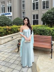 Đầm Nữ CIVAL Đi Tiệc Cúp Ngực Dáng Dài Kèm Khăn Choàng Sang Trọng GOÛT DE JUN