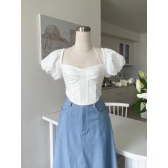 GOÛT DE JUN - Áo Croptop Tay Phồng Nữ Tính - SYLEE TOP