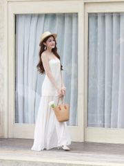 Đầm Nữ SHODER Maxi Hai Dây Phối Voan Tơ Mùa Hè Đi Biển GOÛT DE JUN
