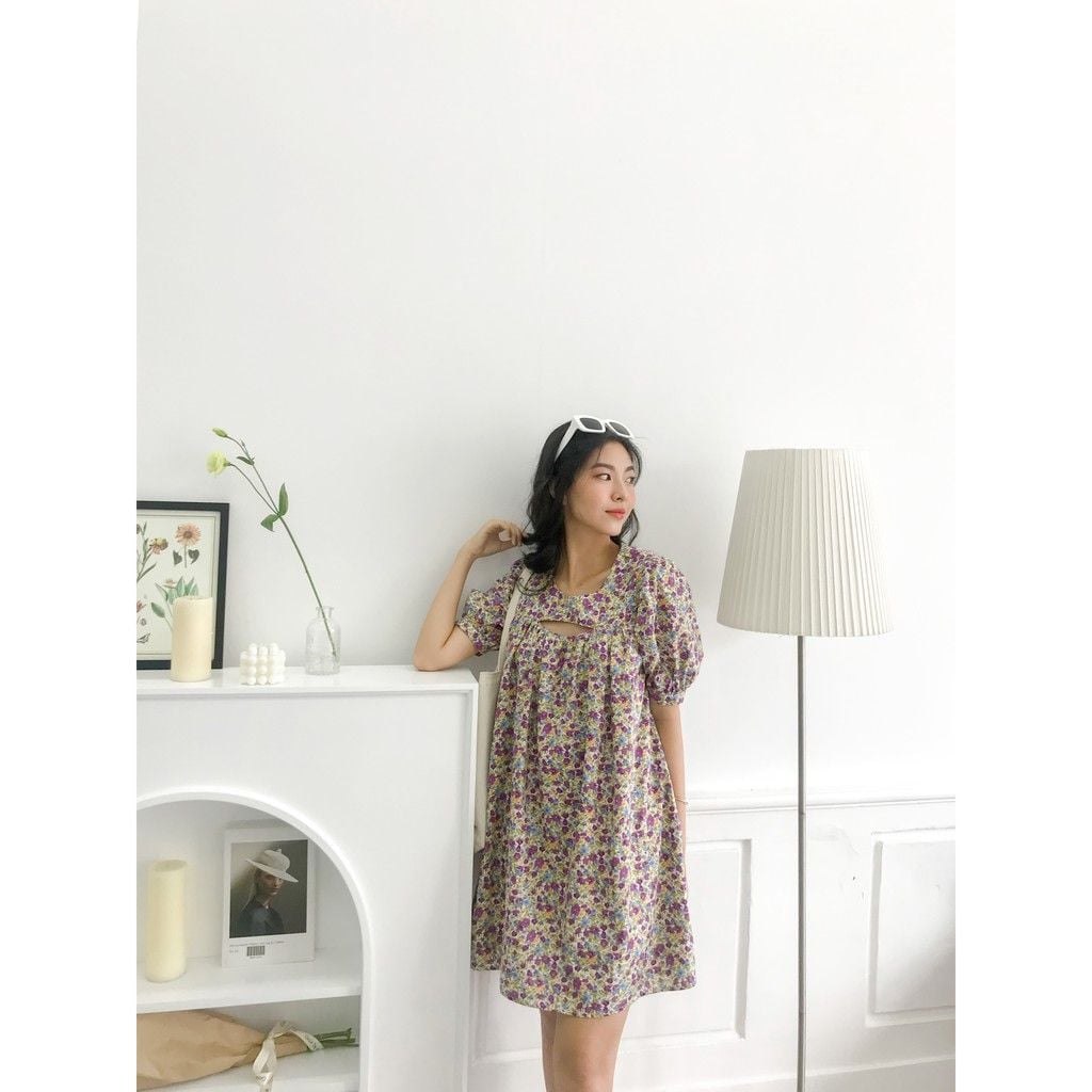 [Mã LT50 giảm 50k đơn 250k] Đầm hoa freesize | Goût De Jun | PURRY DRESS