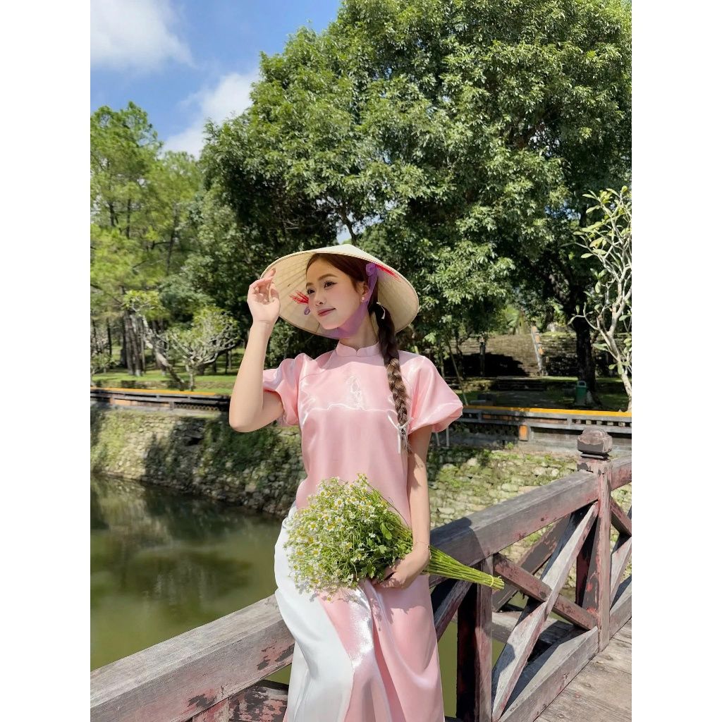 Áo Dài Nữ Tay Phồng Chất Liệu Organza Dễ Thương (Không kèm quần) - MỘC SƯƠNG  - GOÛT DE JUN