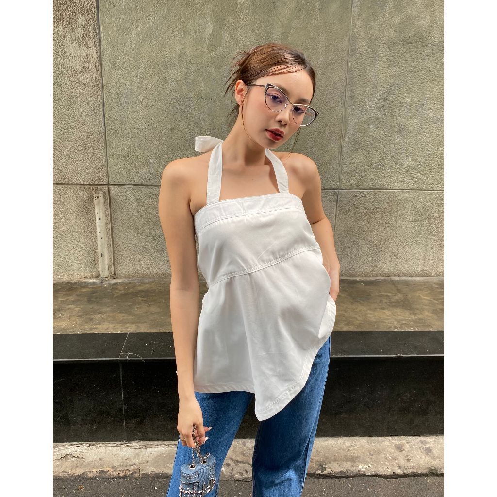 Áo Nữ Cổ Yếm Thiết Kế Vạt Xéo - REYA TOP - GOÛT DE JUN
