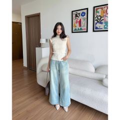Áo Len Dệt Kim Không Tay Cổ Cao Freesize Dễ Thương -HALLY TOP -  GOÛT DE JUN