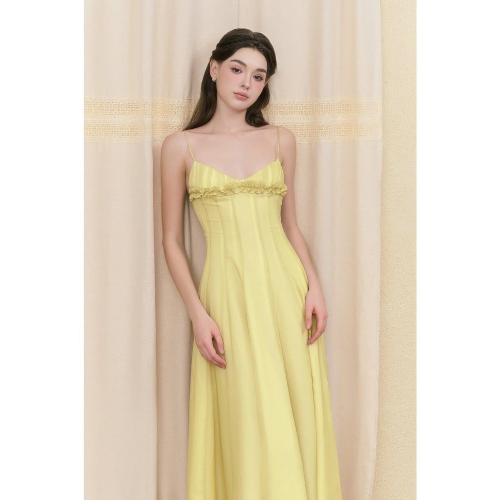 Đầm Nữ CASHY DRESS 2 Dây Chiết Eo Tôn Dáng GOUT DE JUN