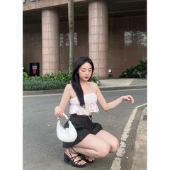 Áo Croptop Nữ 2 Dây Nhún Bèo JANRY TOP - GOÛT DE JUN