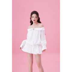 Đầm Trễ Vai Thắt Nơ Dáng Bí Tay Bồng Dài (Kèm Quần Cùng Chất Liệu) - NOEN DRESS - GOÛT DE JUN
