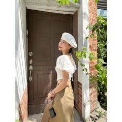 GOÛT DE JUN - Áo Croptop Tay Phồng Nữ Tính - SYLEE TOP