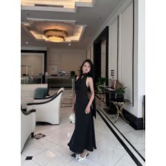 Đầm Lụa Nữ Dự Tiệc Cổ Đổ Hở Lưng Dáng Dài Sang Trọng - FIORI DRESS - GOÛT DE JUN
