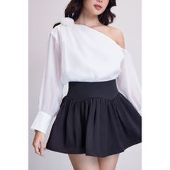 Áo Nữ Tay Dài Lệch Vai Tơ Bồng Thanh Lịch Nữ Tính - BLENI TOP - GOÛT DE JUN