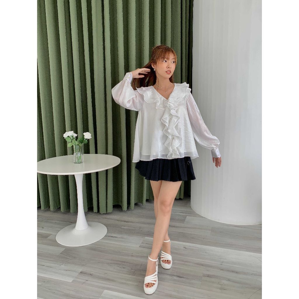 Áo So Mi Nữ Cổ Phối Bèo Nữ Tính - NALI TOP - GOÛT DE JUN