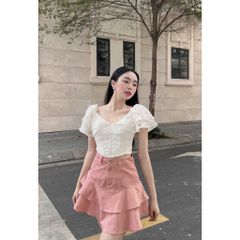 GOÛT DE JUN - Áo croptop tay phồng thiết kế tay cánh tiên - CHLOE TOP
