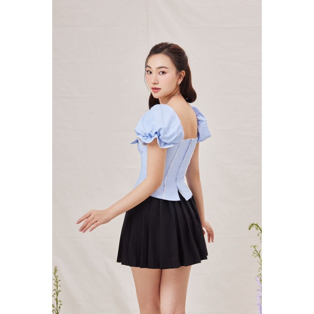 Áo Tay Phồng Nữ Công Sở Kẻ Sọc Thanh Lịch  - PIDI TOP - GOÛT DE JUN