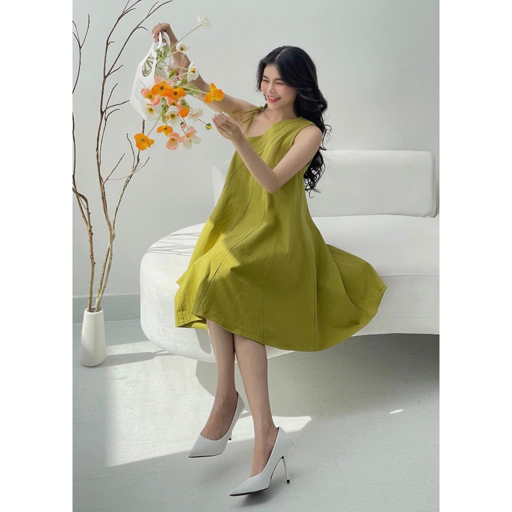 Đầm Nữ Form Xòe Cổ Cách Điệu Năng Động   - STERY DRESS - GOÛT DE JUN