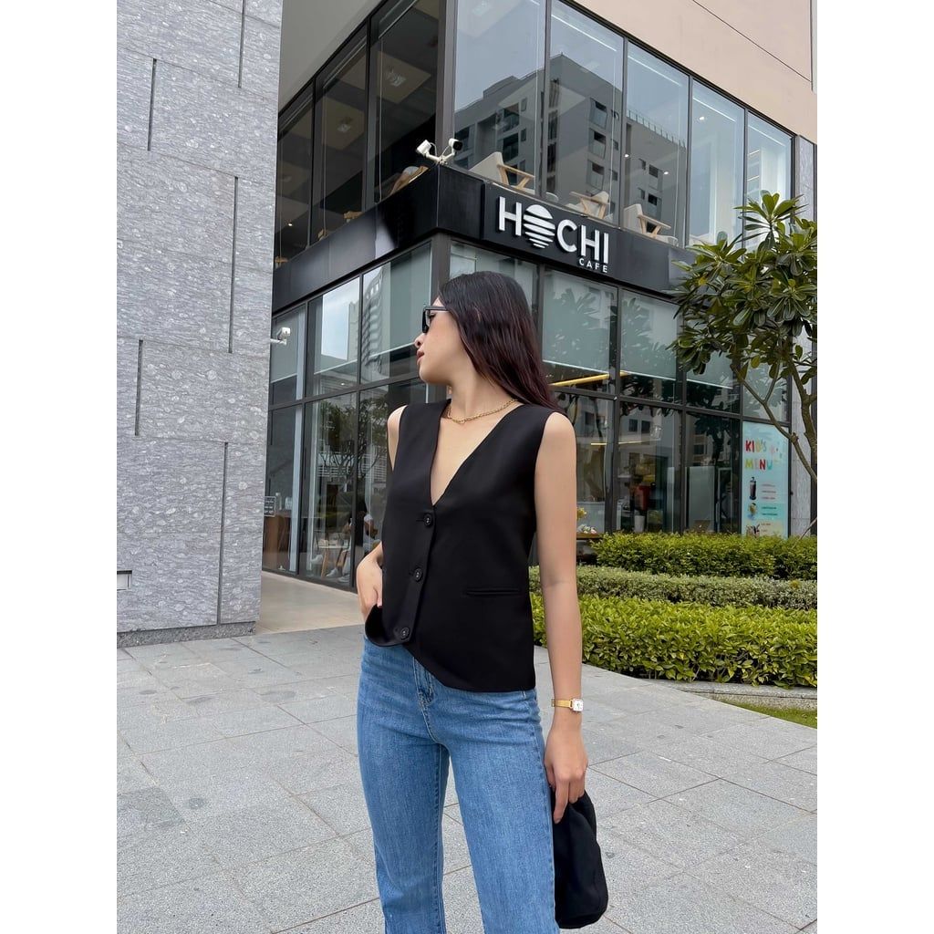 Áo gile nữ thiết kế form rộng CHIZU  TOP - GOÛT DE JUN