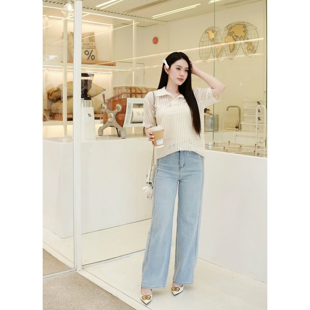 Áo Nữ Cổ Polo Ren Tay Ngắn Thanh Lịch Trẻ Trung (kèm áo 2 dây) - ANYA TOP - GOÛT DE JUN