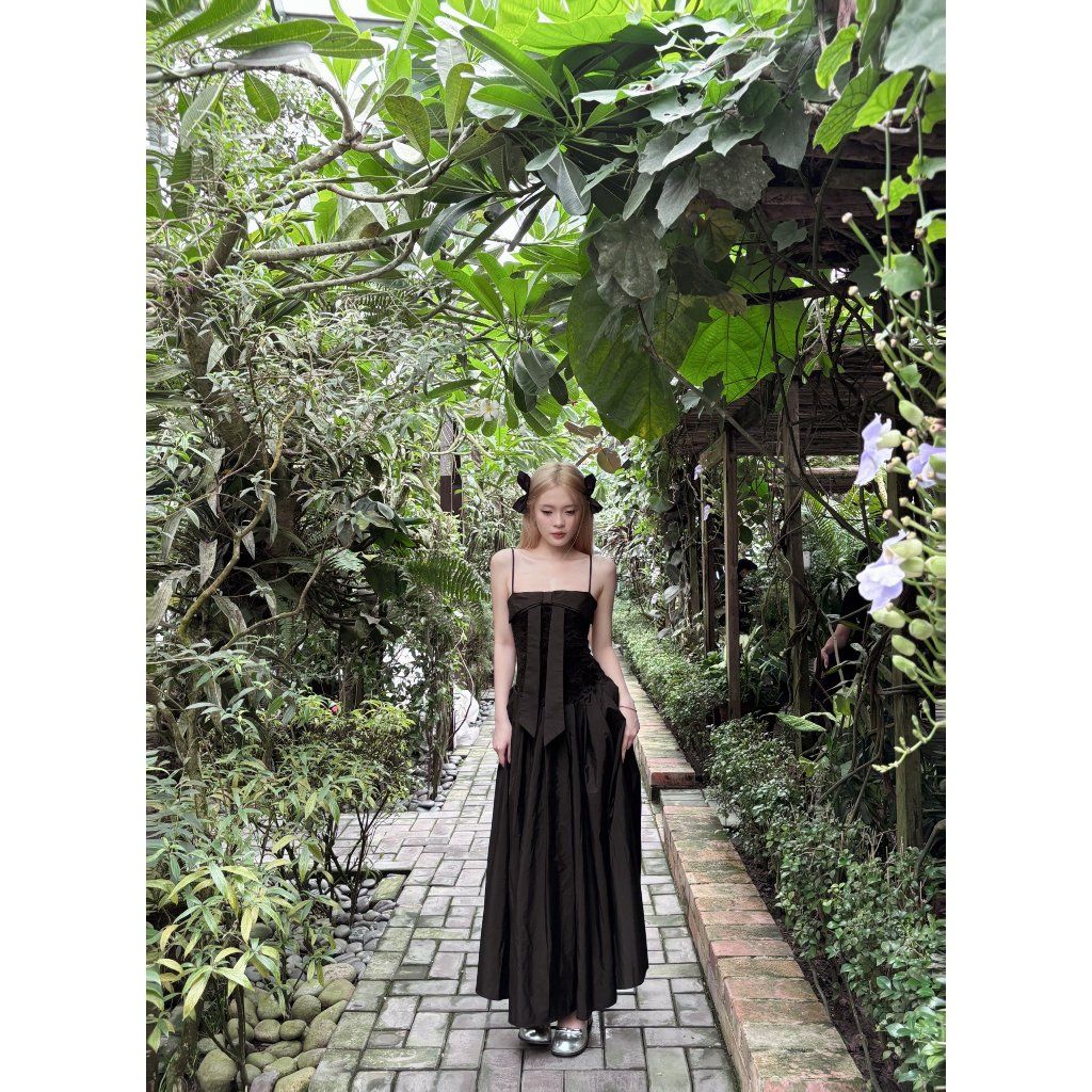 Đầm Nữ Hai Dây Dự Tiện Phối Dáng Xòe - LADIES DRESS - GOÛT DE JUN