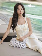 Đầm Nữ MARHAN Hai Dây Phối Nút Dáng Dài Thanh Lịch Nữ Tính GOÛT DE JUN