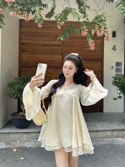 Đầm Nữ SIDOR DRESS Tay Chuông Form Xòe Chất Tơ Mềm Tiểu Thư GOUT DE JUN