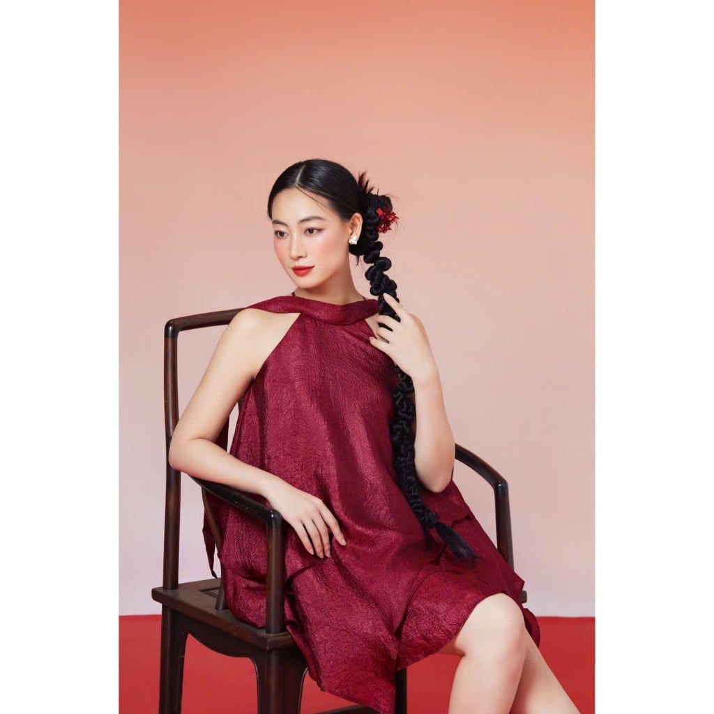 Đầm Freesize Cổ Yếm Cột Nơ Dáng Xòe Tầng Dành Cho Nữ - CHENDY DRESS - GOÛT DE JUN