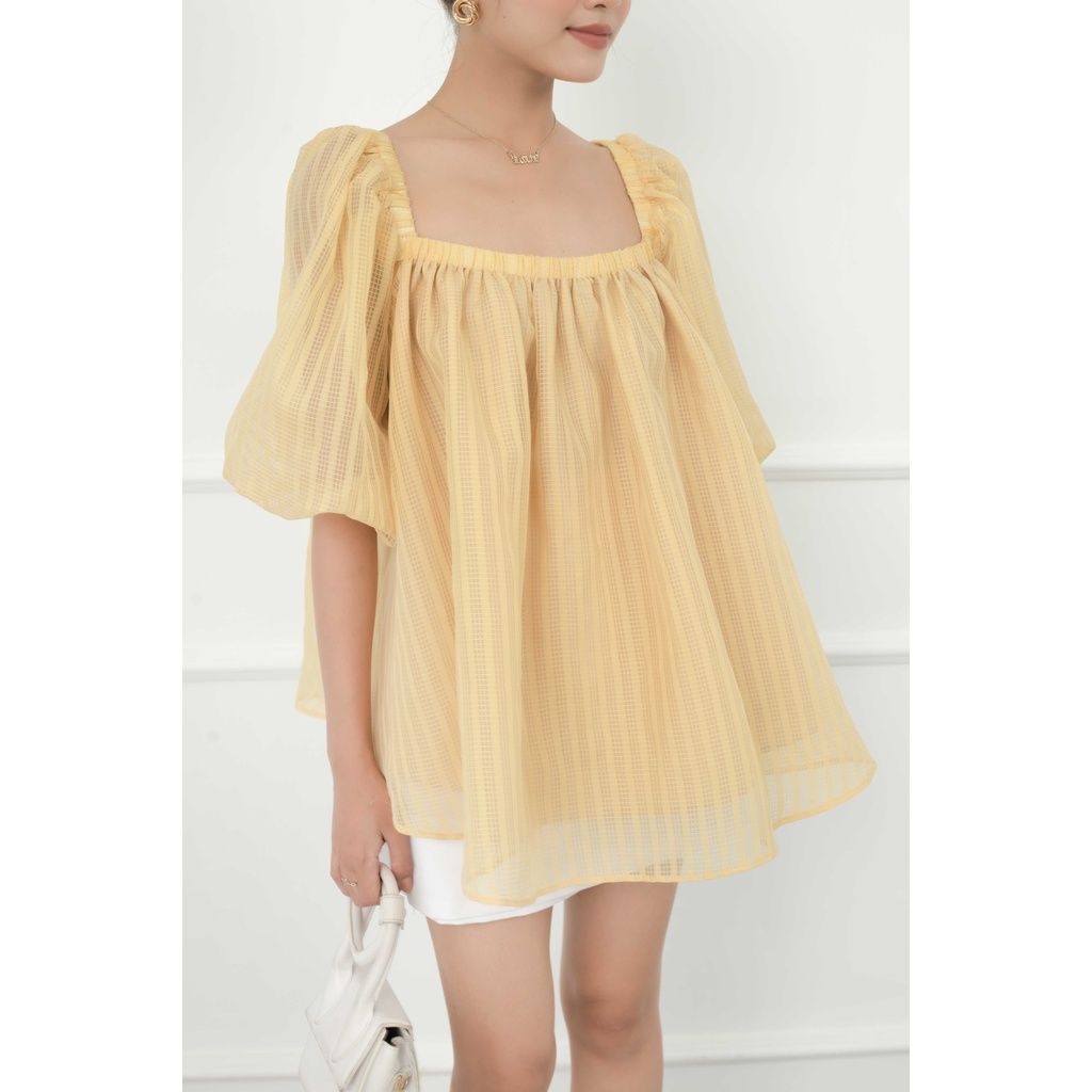 GOÛT DE JUN - Áo babydoll cổ vuông - Takka Top