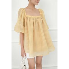 GOÛT DE JUN - Áo babydoll cổ vuông - Takka Top