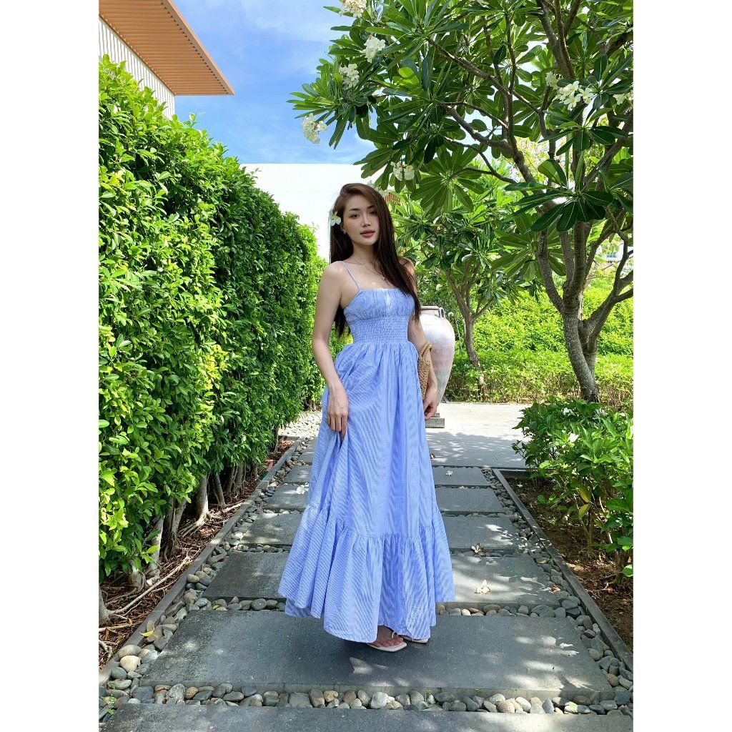 Đầm Nữ Hai Dây Maxi Đi Biển Nhún Eo Tôn Dáng - ROMIS DRESS - GOÛT DE JUN