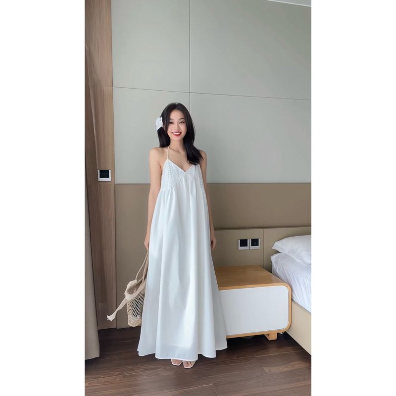 Đầm Nữ Maxi Hai Dây Đi Biển Nhẹ Nhàng Dễ Thương - WAIKI DRESS - GOÛT DE JUN
