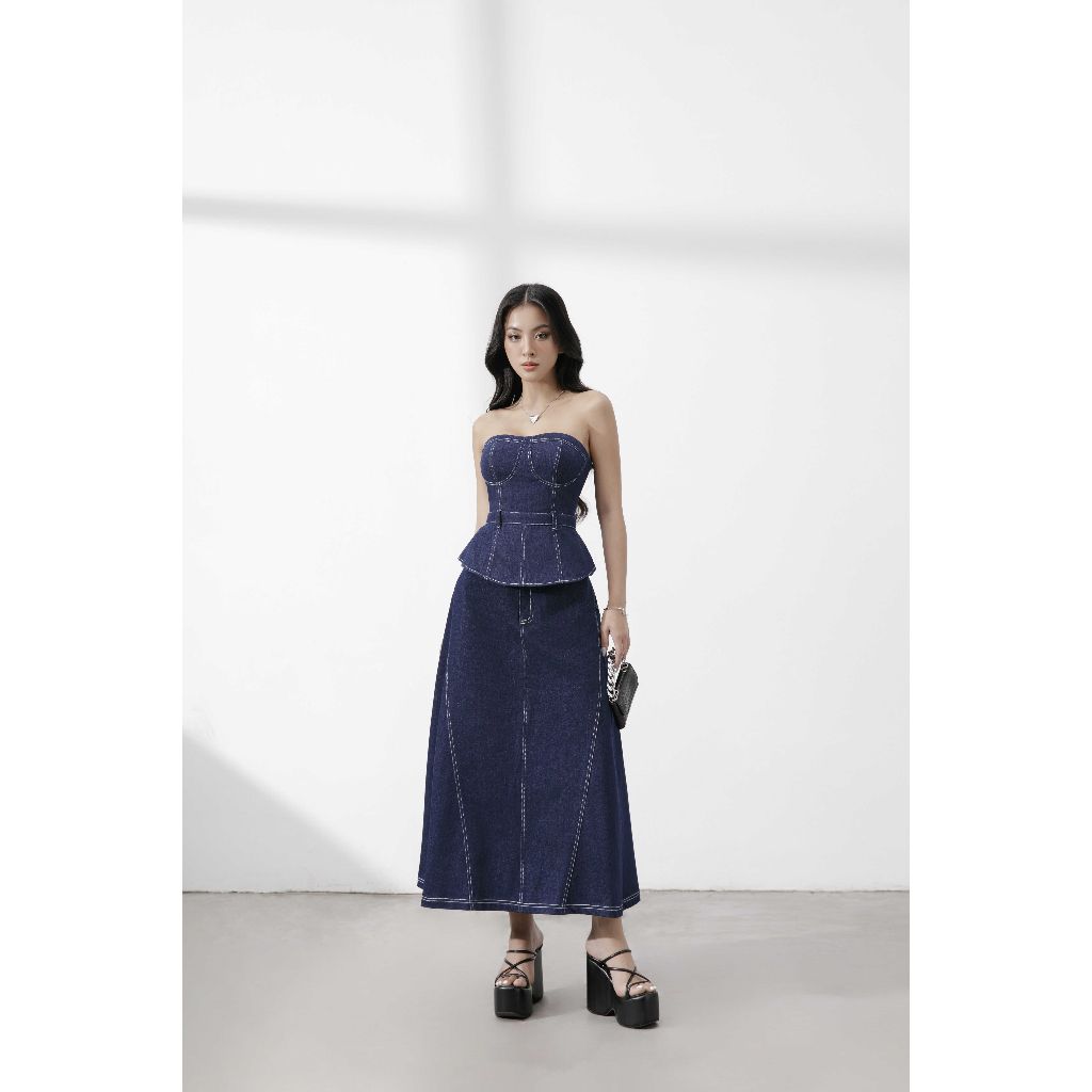 Áo Nữ Denim Thiết Kế Cúp Ngực TUBE TOP - GOÛT DE JUN
