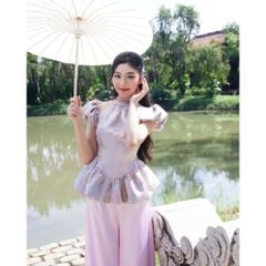 Áo Nữ Cổ Yếm Tay Phồng Dáng Bí Tiểu Thư - TUỆ AN - GOÛT DE JUN