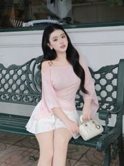 Áo Nữ MATNIS Lệch Vai Ôm Body Tiểu Thư GOUT DE JUN