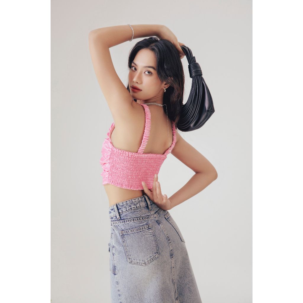 Áo Croptop Thiết Kế Nhún Cá Tính - Layde Top - GOÛT DE JUN