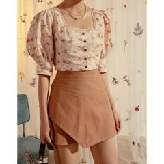 [Mã LT50 giảm 50k đơn 250k] Chân váy nâu bất đối xứng |Goût De Jun | Twino Skort