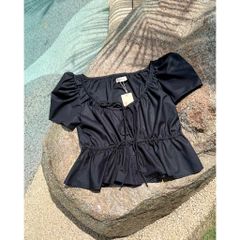 Áo Nữ Babydoll Tay Phồng Thắt Nơ Bánh Bèo Freesize  - RUNE TOP - GOÛT DE JUN