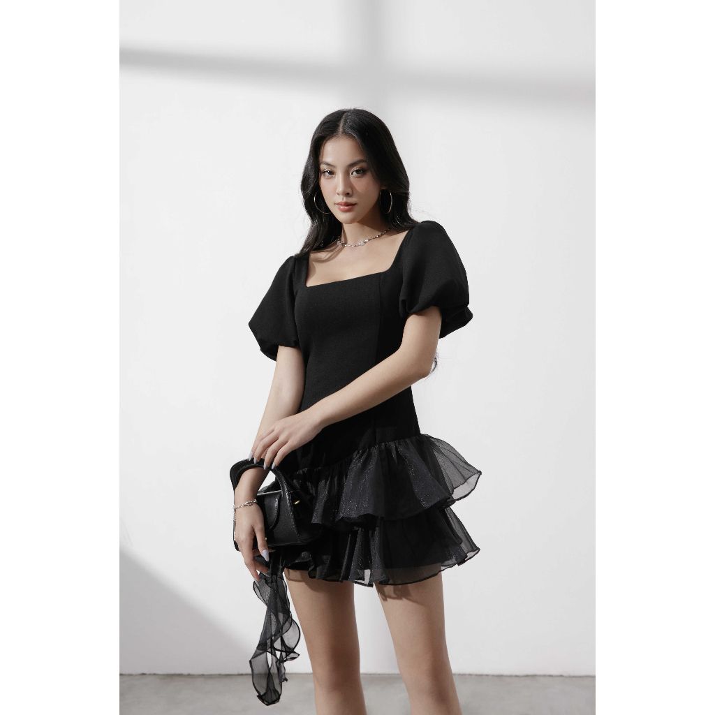 Đầm Nữ Tay Phồng Cổ Vuông Thiết Kế Tầng Xòe ZYNA DRESS - GOÛT DE JUN